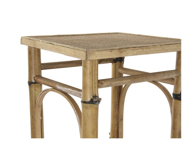 Conforama Mesa Auxiliar DKD Home Decor Ratán (36 X 36 X 85 Cm)