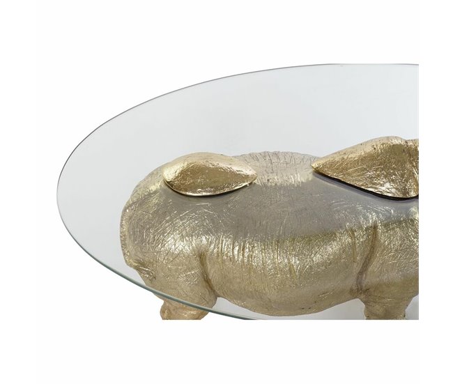 Conforama Mesa Auxiliar DKD Home Decor Transparente Dorado Resina Cristal 100 X 60 5 X 46 Cm