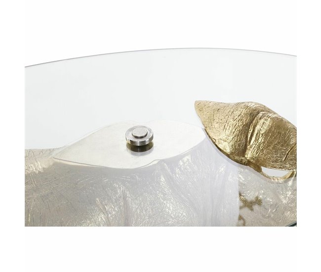 Conforama Mesa Auxiliar DKD Home Decor Transparente Dorado Resina Cristal 100 X 60 5 X 46 Cm