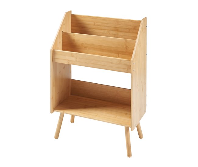 Conforama Mesa Auxiliar Inderøy Con 3 Compartimentos Bambú 80x50x25cm - Natural [en.casa]