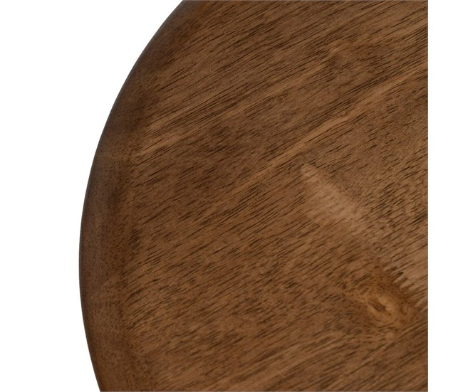 Conforama Mesa Auxiliar LAGOM Negro Natural Hierro Madera De Caucho 40 X 40 X 50 Cm