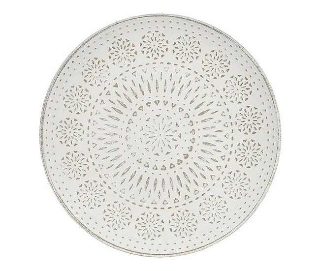 Conforama Mesa Auxiliar Mandala 40 X 39 X 40 Cm Madera Marrón Blanco