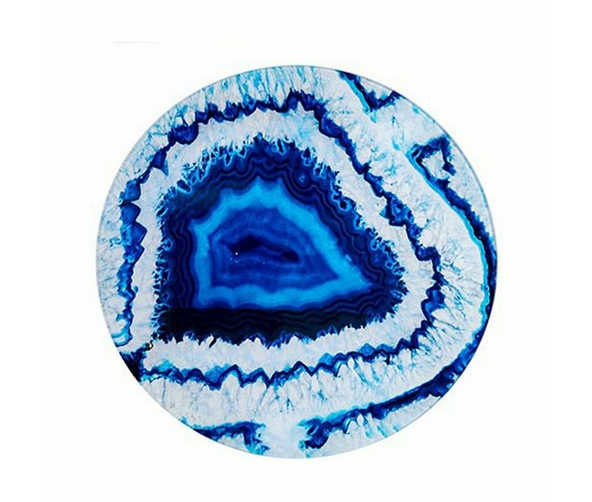 Conforama Mesa Auxiliar Mármol Azul Negro Cristal 40 X 41 5 X 40 Cm (4 Unidades)
