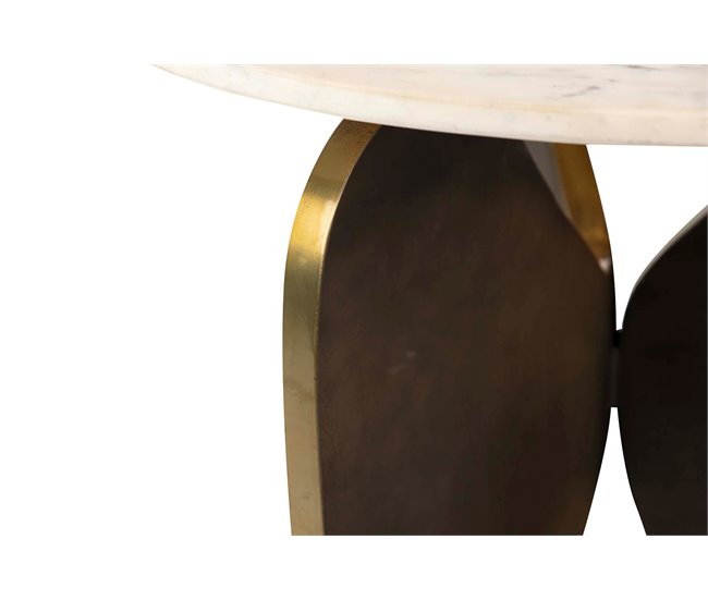 Conforama Mesa Auxiliar Marmol Metal Negro Tlaloc 56x56x51cm