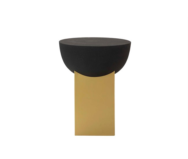 Conforama Mesa Auxiliar Metal Dorado Negro Amala 46x46x59 Cm