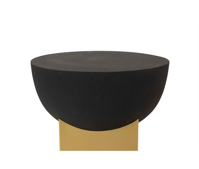Conforama Mesa Auxiliar Metal Dorado Negro Amala 46x46x59 Cm