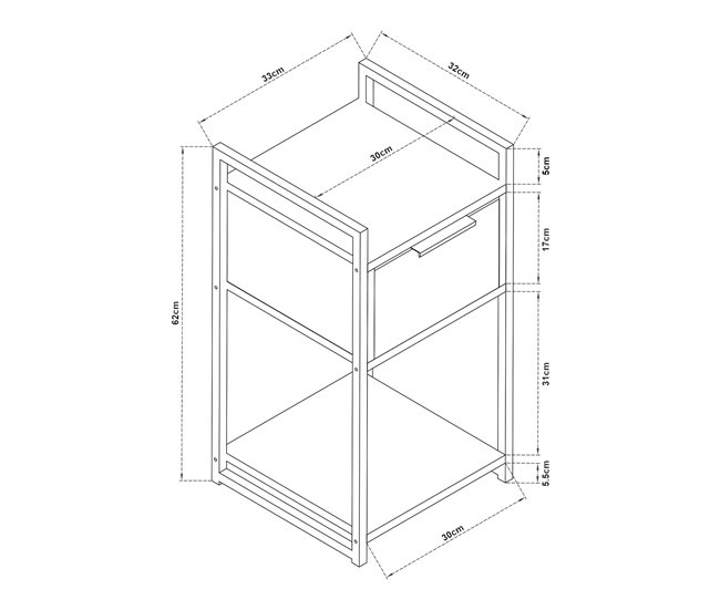 Conforama Mesa Auxiliar Namsskogan Con Cajón 62x33x32cm - Efecto Nogal [en.casa]