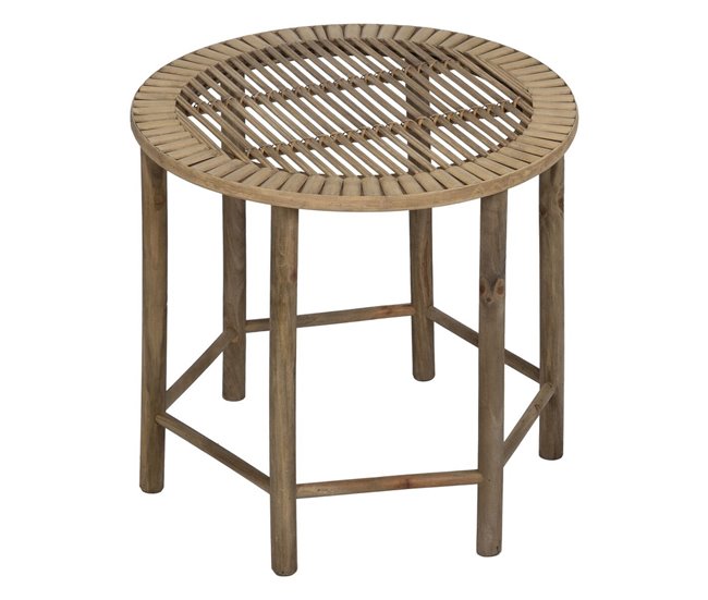 Conforama Mesa Auxiliar Natural Bambú 50 X 50 X 48 Cm 38 5 X 38 5 X 40 Cm 2 Piezas (2 Unidades)