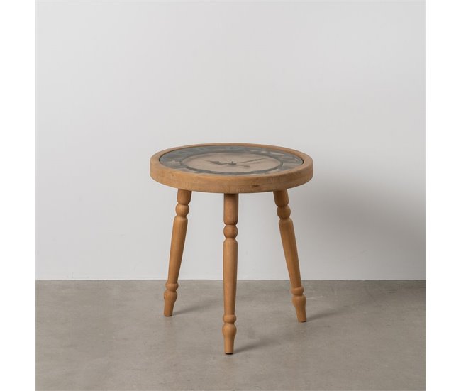Conforama Mesa Auxiliar Natural Madera De Abeto 50 X 50 X 52 5 Cm
