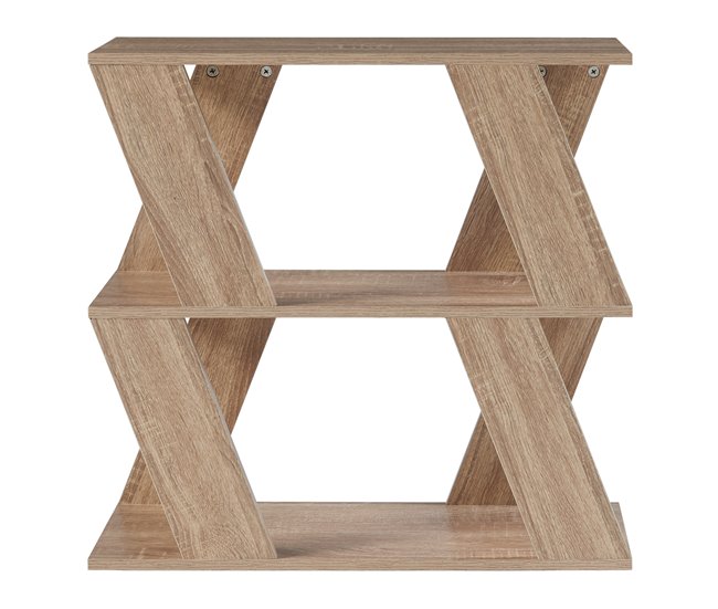Conforama Mesa Auxiliar Nome Con 2 Estantes Aglomerado 60x22x57cm - Efecto Roble [en.casa]