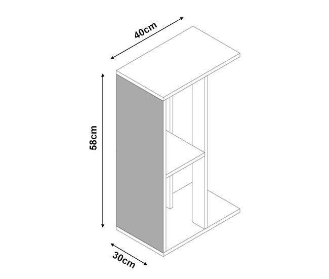 Conforama Mesa Auxiliar Para Mascotas LJUNGBY 58x40x30 Cm - Blanco [en.casa]