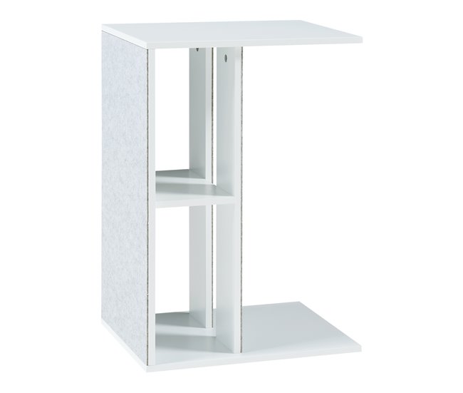 Conforama Mesa auxiliar para mascotas LJUNGBY 58x40x30 cm - Blanco [en.casa]