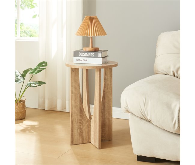 Conforama Mesa Auxiliar Rindal 38x56 5 Cm - Efecto Roble [en.casa]