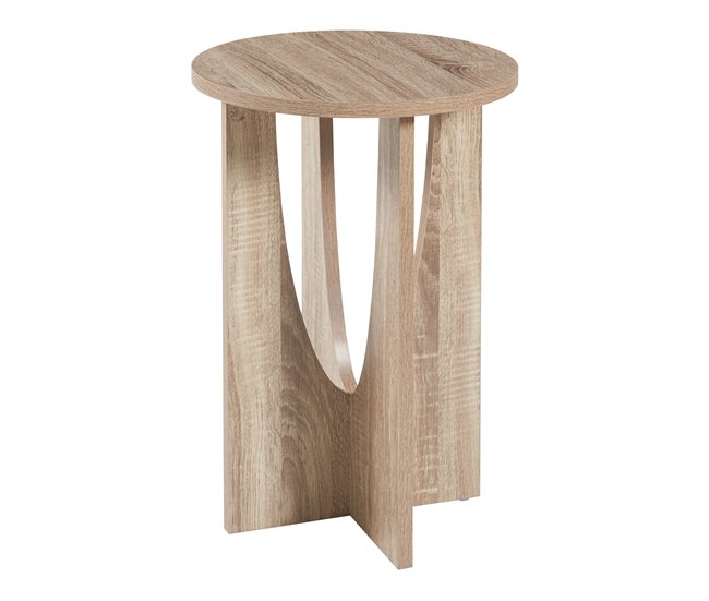 Conforama Mesa auxiliar Rindal 38x56 5 cm - Efecto roble [en.casa]