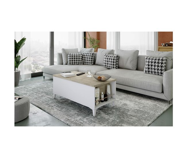 Conforama Mesa Auxiliar T38147PL11LVO 100 X 50/72 X 42/55 Cm Roble