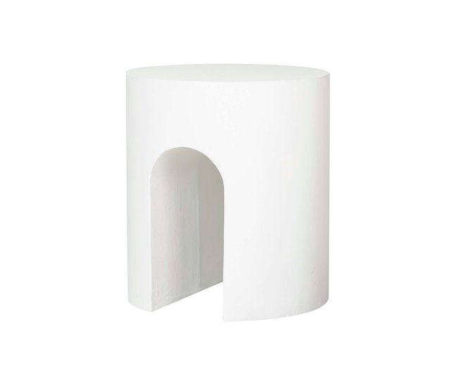 Conforama Mesa Auxiliar/taburete Blanco Sedit 41x41x47 Cm