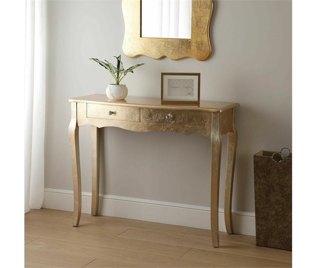 Conforama Mesa Auxiliar Versa Cagliari Dorado Madera 35 X 80 X 100 Cm