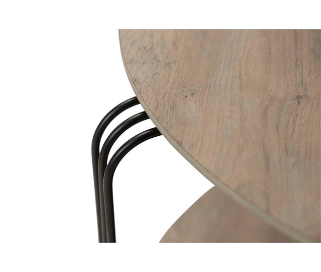 Conforama Mesa Centro Mdf Metal Vinilo K/d 60x60x37 Cm