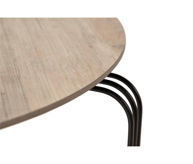 Conforama Mesa Centro Mdf Metal Vinilo K/d 60x60x37 Cm