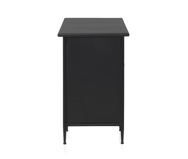 Conforama Mesa Con Estructura Metálica Puerta De Cristal Ovalada Y 2 Cajones