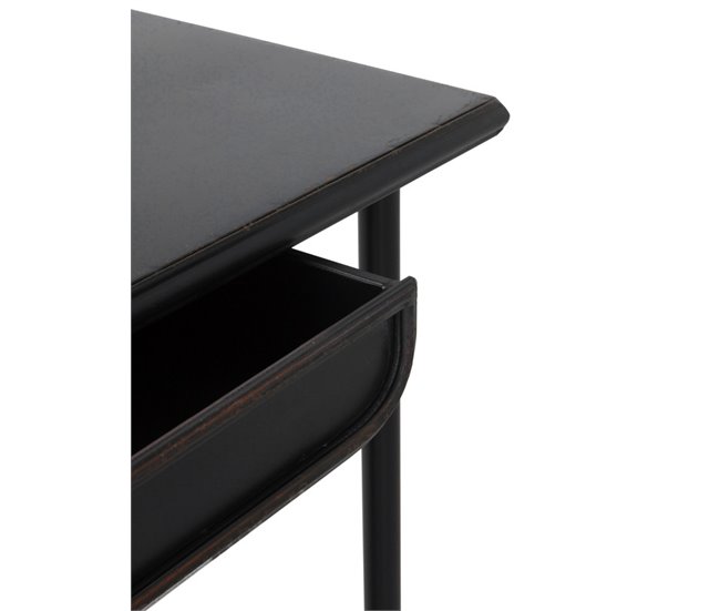 Conforama Mesa Con Estructura Metálica Puerta De Cristal Ovalada Y 2 Cajones