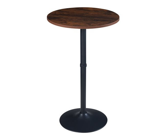 Conforama Mesa De Bar Vantaa Acero MDF 100x60cm - Nogal/Negro [en.casa]
