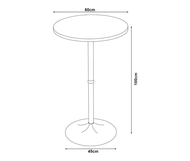 Conforama Mesa De Bar Vantaa Acero MDF 100x60cm - Nogal/Negro [en.casa]