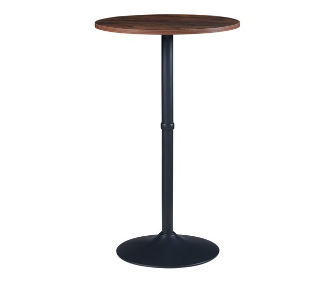 Conforama Mesa de bar Vantaa acero MDF 100x60cm - Nogal/Negro [en.casa]