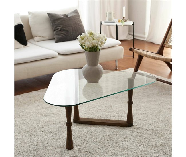 Conforama Mesa De Café Dagliard Mesa De Centro Baja Revistero Para Sofá Estante De La Sala De Estar 96x81h41 Cm Nuez