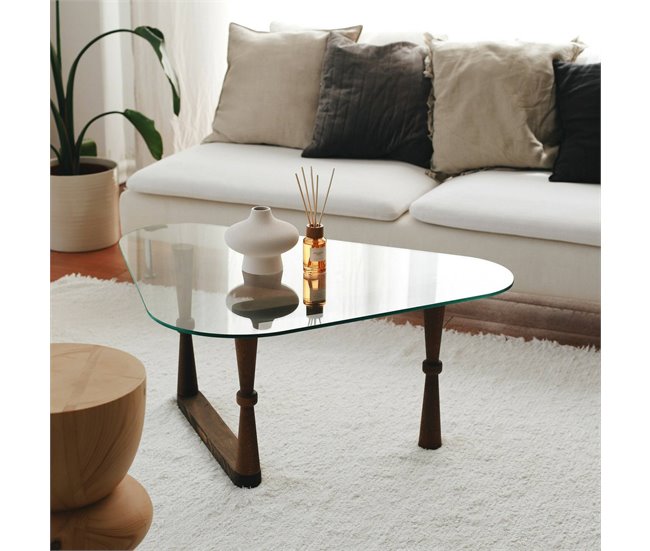 Conforama Mesa De Café Dagliard Mesa De Centro Baja Revistero Para Sofá Estante De La Sala De Estar 96x81h41 Cm Nuez