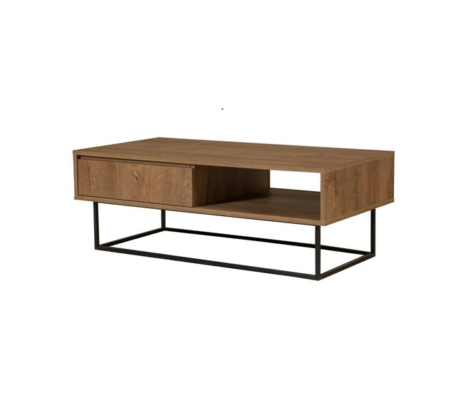 Conforama Mesa De Café Dbellod Mesa De Centro Baja Revistero Para Sofá Estante De La Sala De Estar 120x60h43 Cm Nogal Y Negro