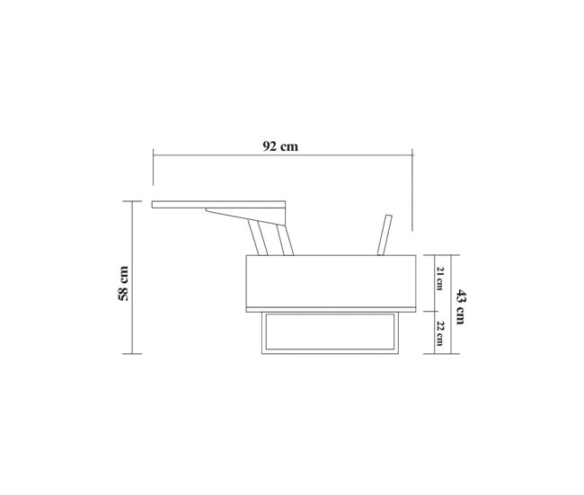 Conforama Mesa De Café Dboc Mesa De Centro Baja Revistero Para Sofá Estante De La Sala De Estar 120x60h43 Cm Nogal Y Negro