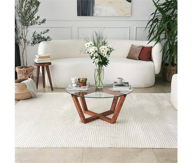 Conforama Mesa De Café Dflorenz Mesa De Centro Baja Revistero Para Sofá Estante De La Sala De Estar 75x75h35 Cm Nuez