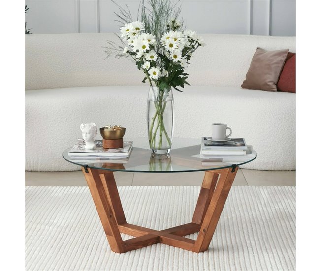 Conforama Mesa De Café Dflorenz Mesa De Centro Baja Revistero Para Sofá Estante De La Sala De Estar 75x75h35 Cm Nuez