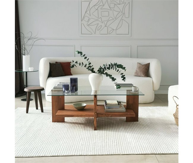 Conforama Mesa De Café Dfranzon Mesa De Centro Baja Revistero Para Sofá Estante De La Sala De Estar 105x60h40 Cm Nuez