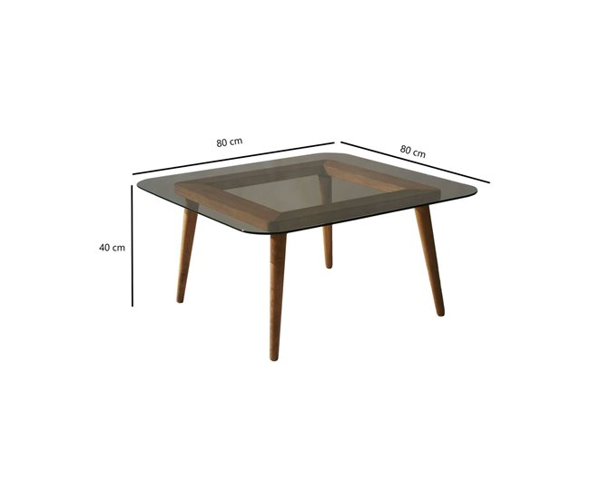 Conforama Mesa De Café Dgagliol Mesa De Centro Baja Revistero Para Sofá Estante De La Sala De Estar 80x80h40 Cm Bronce