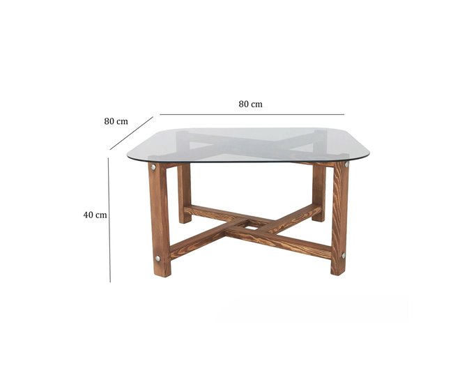Conforama Mesa De Café Dgrillon Mesa De Centro Baja Revistero Para Sofá Estante De La Sala De Estar 80x80h40 Cm Roble