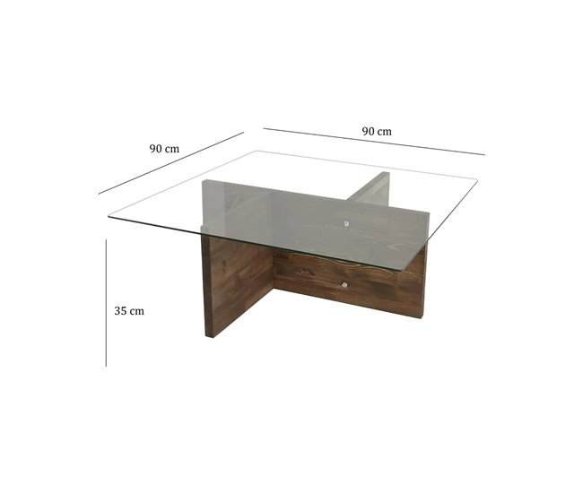 Conforama Mesa De Café Dharasli Mesa De Centro Baja Revistero Para Sofá Estante De La Sala De Estar 90x90h35 Cm Nuez