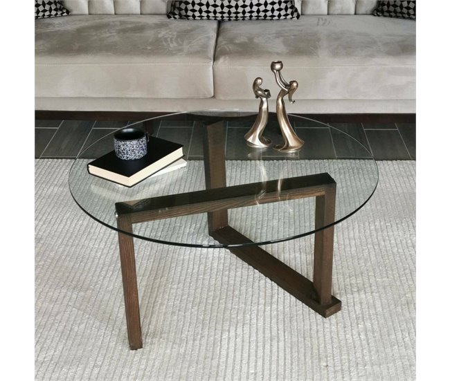 Conforama Mesa De Café Dimmobil Mesa De Centro Baja Revistero Para Sofá Estante De La Sala De Estar 80x80h41 Cm Nuez