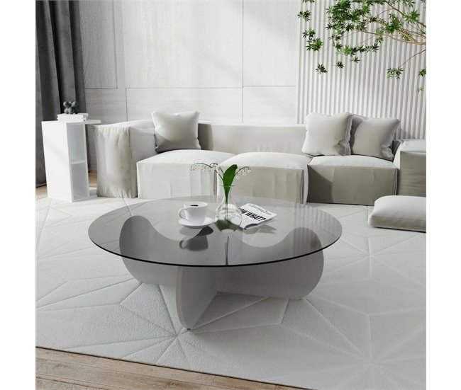 Conforama Mesa De Café Dlamonic Mesa De Centro Baja Revistero Para Sofá Estante De La Sala De Estar 90x90h30 Cm Blanco