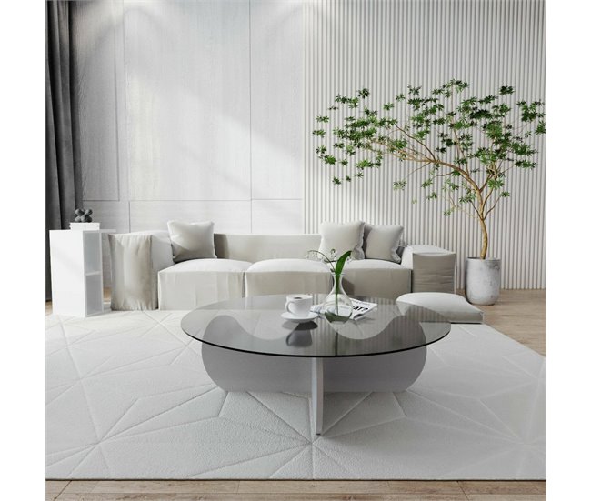 Conforama Mesa De Café Dlamonic Mesa De Centro Baja Revistero Para Sofá Estante De La Sala De Estar 90x90h30 Cm Blanco