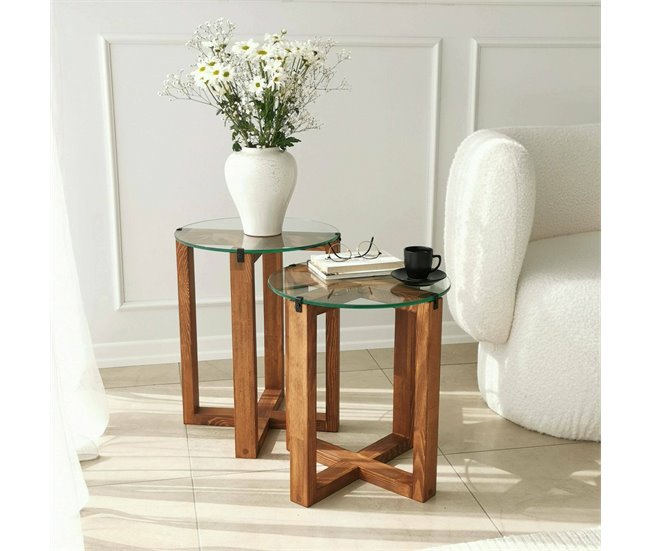 Conforama Mesa De Café Dlangell Mesa De Centro Baja Revistero Para Sofá Estante De La Sala De Estar 40x40h50 Cm Nuez