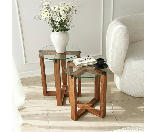 Conforama Mesa De Café Dlangell Mesa De Centro Baja Revistero Para Sofá Estante De La Sala De Estar 40x40h50 Cm Nuez