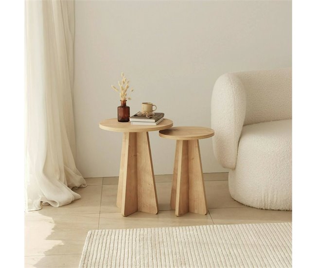 Conforama Mesa De Café Dleoncin Mesa De Centro Baja Revistero Para Sofá Estante De La Sala De Estar 40x40h50 Cm Roble