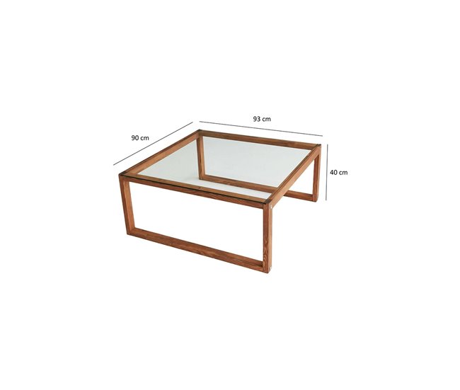 Conforama Mesa De Café Dmanicon Mesa De Centro Baja Revistero Para Sofá Estante De La Sala De Estar 90x90h40 Cm Nuez