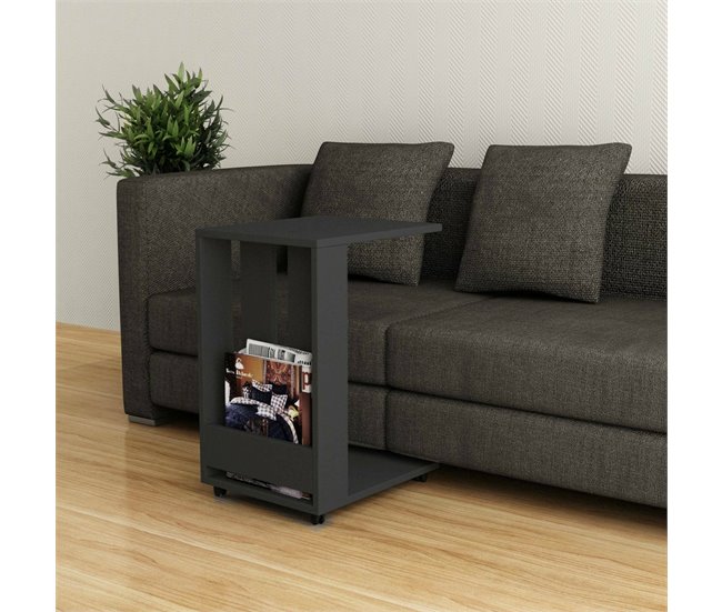 Conforama Mesa De Café Dmanz Mesa De Centro Baja Revistero Para Sofá Estante De La Sala De Estar 37x45h60 Cm Antracita