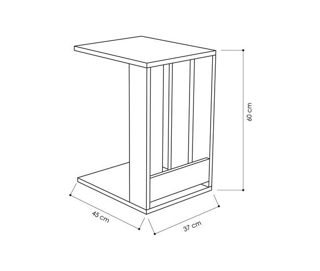 Conforama Mesa De Café Dmanz Mesa De Centro Baja Revistero Para Sofá Estante De La Sala De Estar 37x45h60 Cm Antracita
