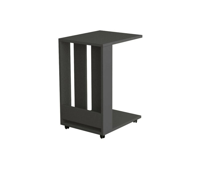 Conforama Mesa de café Dmanz Mesa de centro baja Revistero para sofá Estante de la sala de estar 37x45h60 cm Antracita