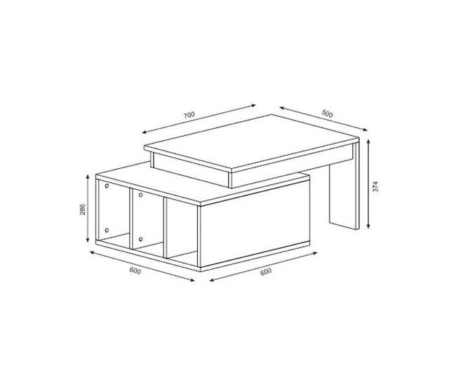 Conforama Mesa De Café Dmckenni Mesa De Centro Baja Revistero Para Sofá Estante De La Sala De Estar 90x60h37 Cm Blanco Y Nogal