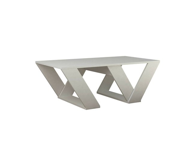 Conforama Mesa de café Dmelegon Mesa de centro baja Revistero para sofá Estante de la sala de estar 110x60h40 cm Blanco